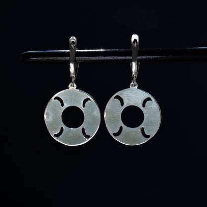 Round Enamel Earrings