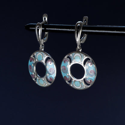 georgian cloisonne enamel earrings