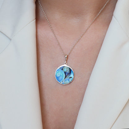 georgian cloisonne enamel necklace, minankari jewelry
