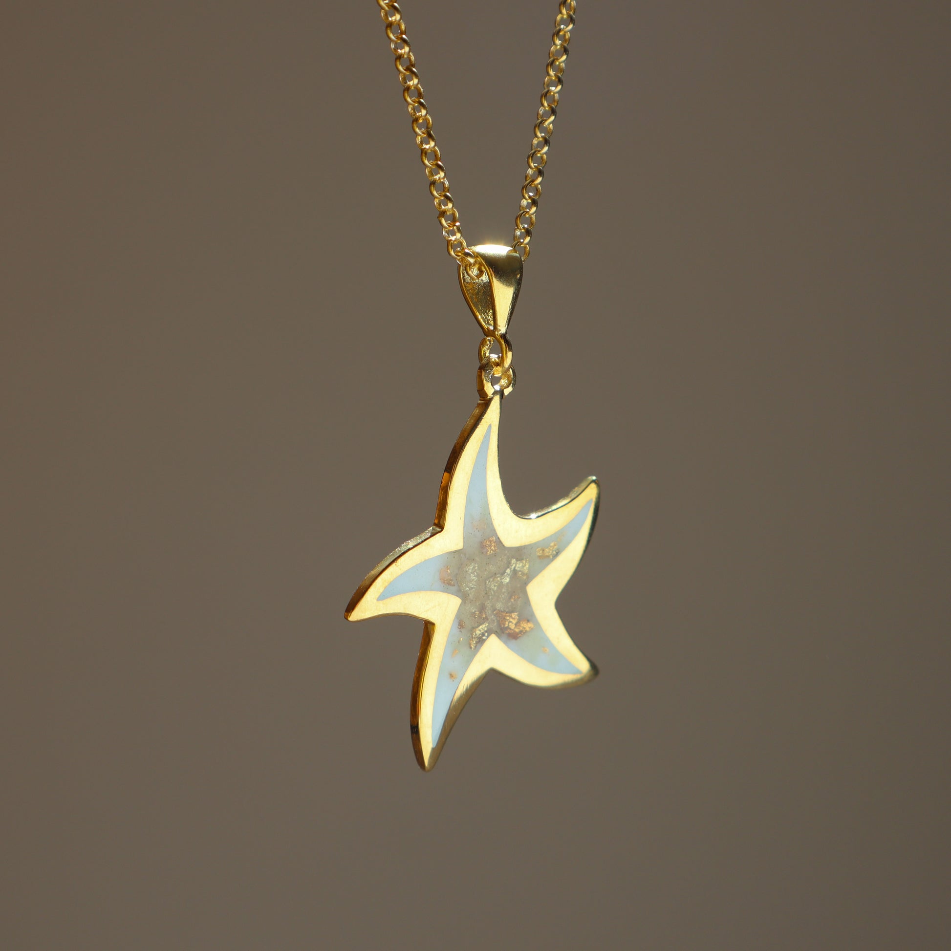  Starfish Pendant, Handmade Jewelry, Gold Necklace, 