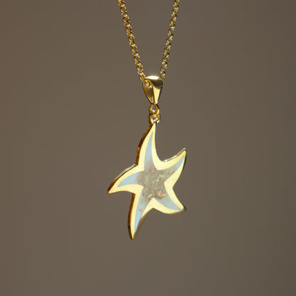  Starfish Pendant, Handmade Jewelry, Gold Necklace, 