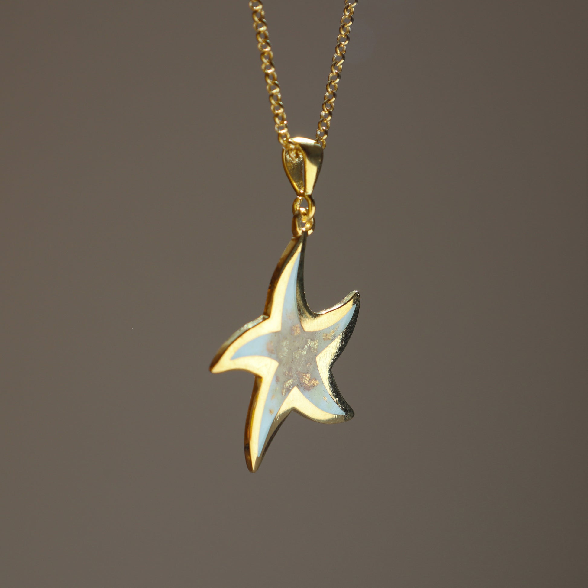 starfish enamel necklace, georgian enamel, minankari