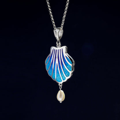 silver enamel necklace, georgian cloisonne