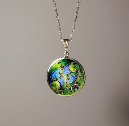 Sterling Silver Cloisonne Necklace