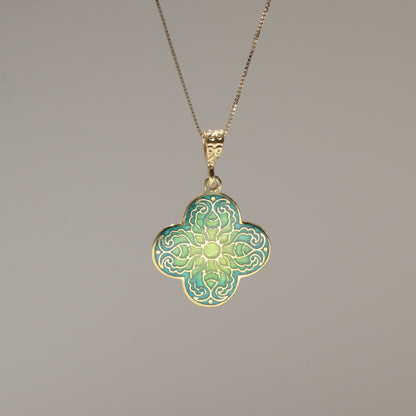 Handmade Green Enamel Cross