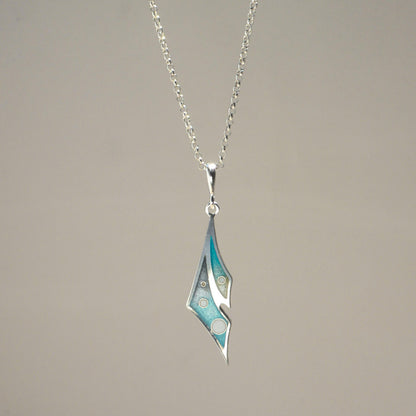 sterling silver pendant, handmade jewelry, hot enamel