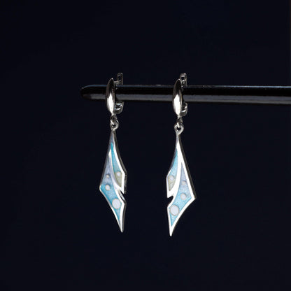 minanqari earrings, georgian enamel, sterling silver 