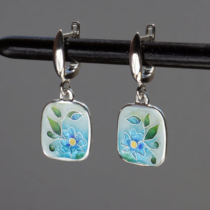 dangle floral earrings, minankari
