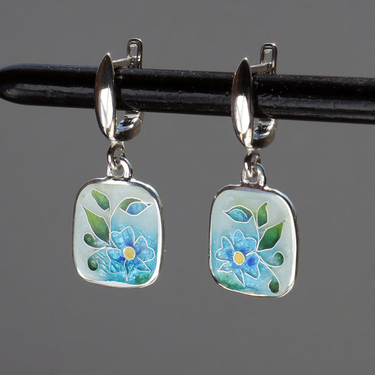 dangle floral earrings, minankari